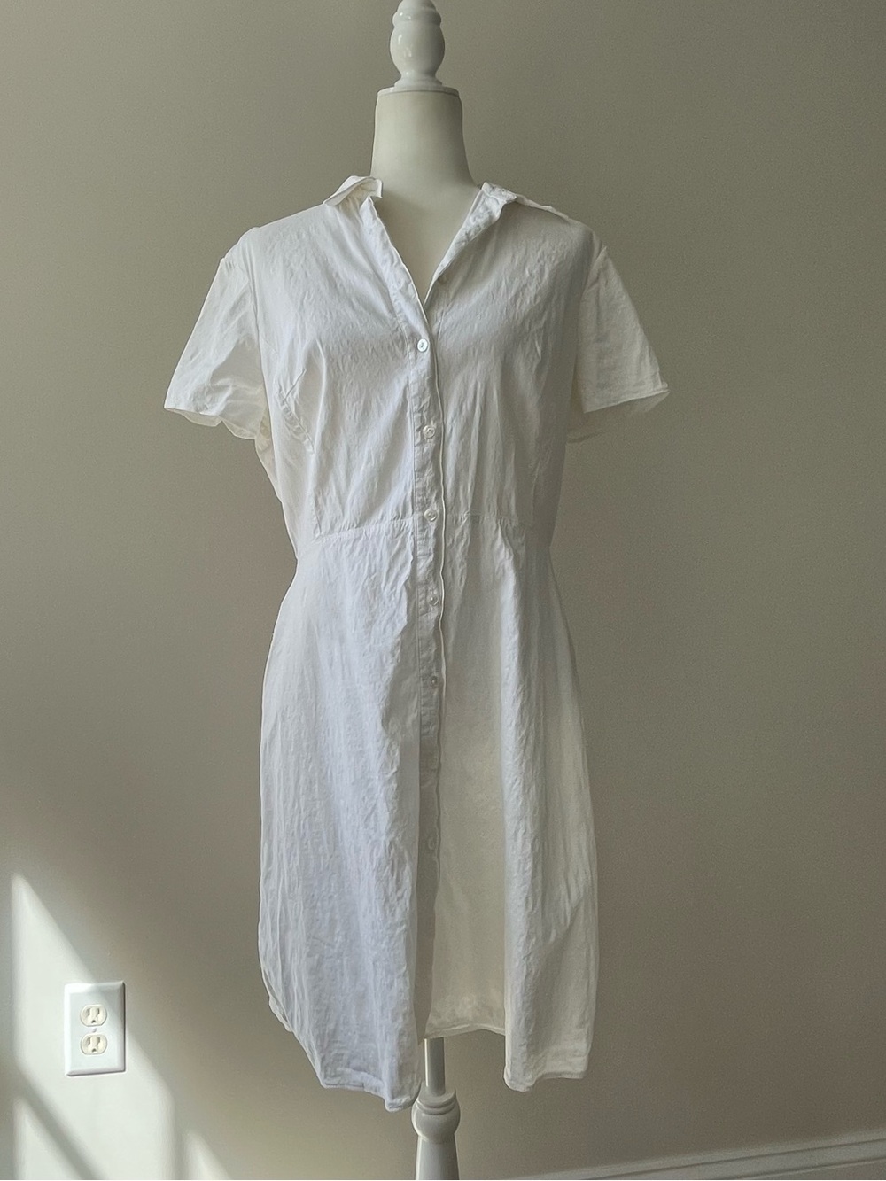 Theory White Button Front Dress